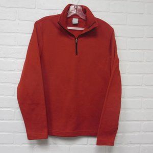 Craft Red Athletic Waffle Thermal Knit 1/4 Zip Funnel Neck Pullover Jersey